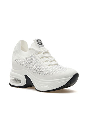 GUJA Kadın Taş Detaylı Gizli Dolgu Topuk Sneaker Günlük Ayakkabı 25y 25y300-22 Z