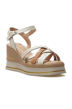 VENÜS Kadın Hakiki Deri Dolgu Topuklu Günlük Sandalet 25y 2510902y Z