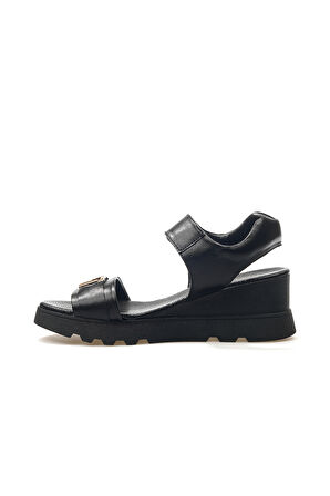 MAMMAMİA Kadın Hakiki Deri Toka Detaylı Topuklu Günlük Sandalet 25y D25ys-2995 Z