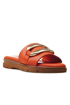 MAMMAMİA Kadın Hakiki Deri Toka Detaylı Günlük Terlik 25y D25yt-1375 Z