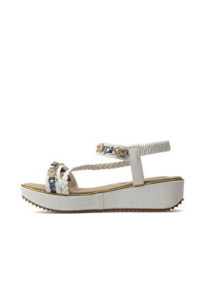 GUJA Kadın Taş Detaylı Günlük Sandalet Ayakkabı 25y 25y121-4 Z