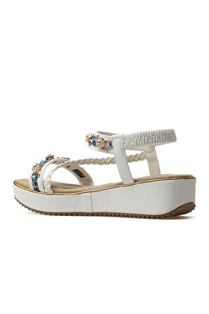 GUJA Kadın Taş Detaylı Günlük Sandalet Ayakkabı 25y 25y121-4 Z
