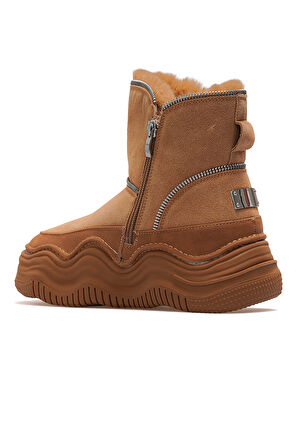 GUJA Kadın Nubuk Deri Kürklü Günlük Bot 25k 25k438 Z