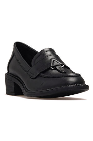 MAMMAMİA Kadın Hakiki Deri Topuklu Loafer Günlük Ayakkabı 25k D25ka-7210 Z