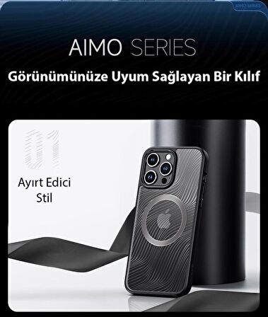 Coofbe Premium Darbe Emici Magsafe İphone 15 Pro Kılıf Parmak İzi Önleyici İphone 15 Pro Kılıf