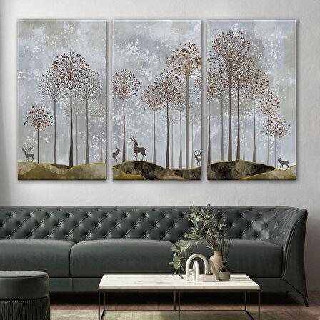 Ormandaki Geyikler Dekoratif Duvar Tablosu-3682