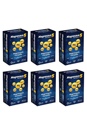 Magnesave5 Magnezyum Complex 60 kapsül x6