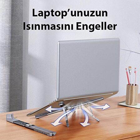 Coofbe Alüminyum X Şekil Yükseklik Ayarlı Katlanabilir Taşınabilir Laptop Standı Notebook Standı 