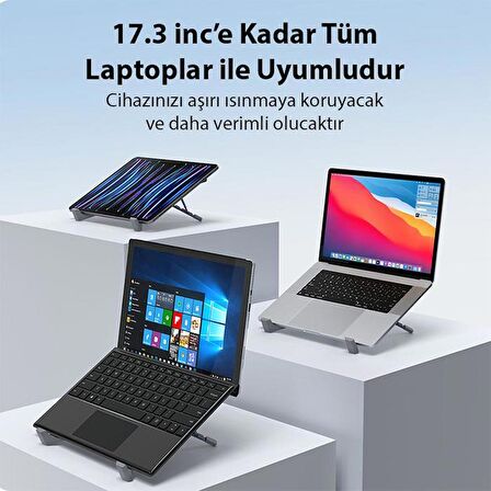 Coofbe Alüminyum X Şekil Yükseklik Ayarlı Katlanabilir Taşınabilir Laptop Standı Notebook Standı 