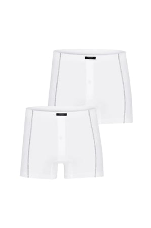 %100 Pamuklu Penye Erkek Klasik Düğmeli 2'li Beyaz Boxer Q4.U.0O.K5.K.A.P.C