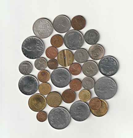 Escoines Koleksiyon 368605b6a645bf 33Adet Eski Madeni para / Jeton
