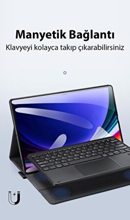 Coofbe Manyetik PU Deri Stantlı iPad  iPad 7-8-9 10.2 Kılıf iPad 7 8 9 Bluetooth Klavye Touchpad Uyku Modlu