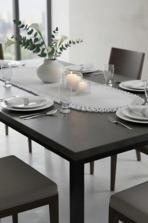 Yıkanabilir Hasır Runner 33x100 cm - Oval Jüt Görünümlü Örme Masa Örtüsü - Bohem & İskandinav