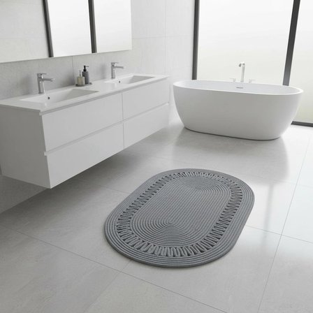 Trikotlu Jüt Paspas - 60x100 cm Yıkanabilir Banyo & Balkon Paspası