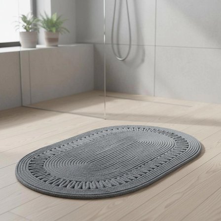 Trikotlu Jüt Paspas - 60x100 cm Yıkanabilir Banyo & Balkon Paspası