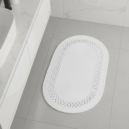 Trikotlu Jüt Paspas - 60x100 cm Yıkanabilir Banyo & Balkon Paspası