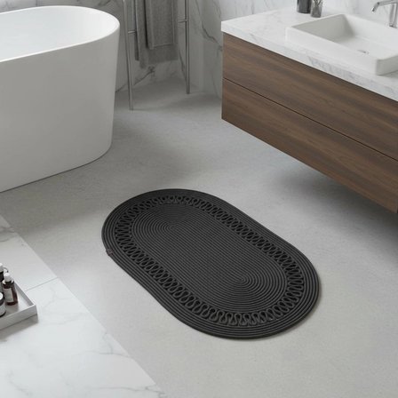 Trikotlu Jüt Paspas - 60x100 cm Yıkanabilir Banyo & Balkon Paspası