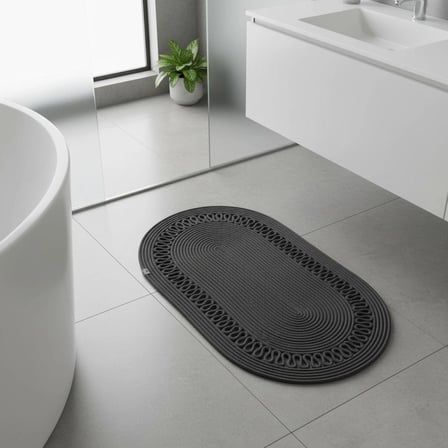 Trikotlu Jüt Paspas - 60x100 cm Yıkanabilir Banyo & Balkon Paspası