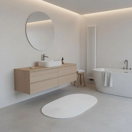  Doğal Jüt Banyo Paspası - 60X100 Cm Oval Yıkanabilir Paspas