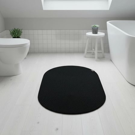  Doğal Jüt Banyo Paspası - 60X100 Cm Oval Yıkanabilir Paspas