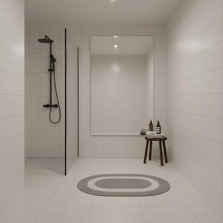 Şeritli Jüt Paspas - 60X100 Cm Yıkanabilir Banyo & Balkon Paspası
