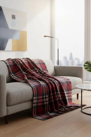 Pamuklu Balkon ve Koltuk Battaniyesi - 130x170 cm Yumuşak Dokulu Şalı