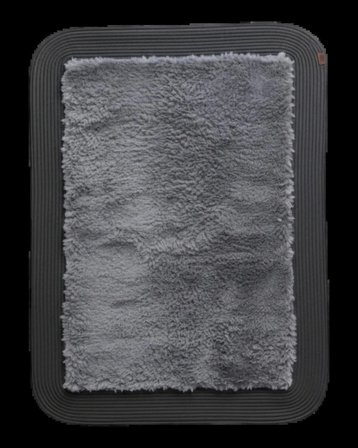 Jüt Peluş Kaymaz Taban Yıkanabilir Banyo Mutfak Kapı Önü Paspası 40x60 cm-Antrasit Siyah