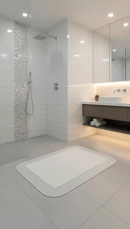 Jüt Peluş Kaymaz Taban Yıkanabilir Banyo Mutfak Kapı Önü Paspası 40x60 cm-Beyaz