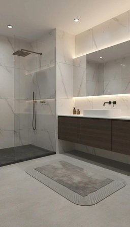 Jüt Peluş Kaymaz Taban Yıkanabilir Banyo Mutfak Kapı Önü Paspası 40x60 cm-Gri