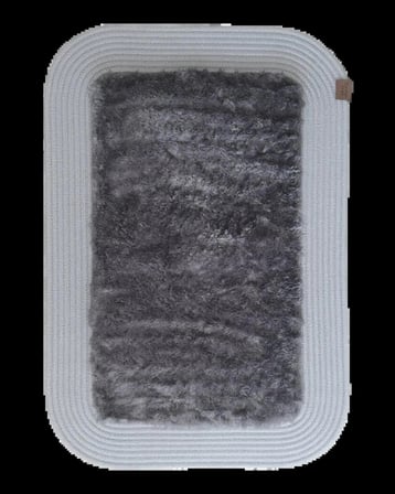 Jüt Peluş Kaymaz Taban Yıkanabilir Banyo Mutfak Kapı Önü Paspası 40x60 cm-Gri-Antrasit