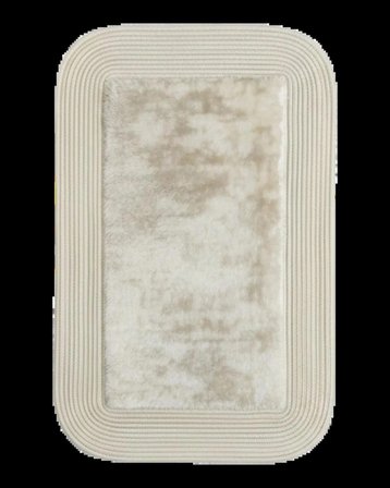 Jüt Peluş Kaymaz Taban Yıkanabilir Banyo Mutfak Kapı Önü Paspası 40x60 cm-Krem