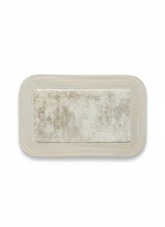 Jüt Peluş Kaymaz Taban Yıkanabilir Banyo Mutfak Kapı Önü Paspası 40x60 cm-Krem