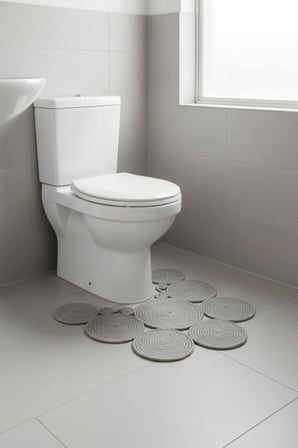 Jüt Çift Taraflı Yıkanabilir Klozet Örtüsü - Geometrik Desenli Banyo Paspası (36x50 cm)