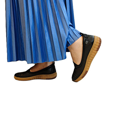 Pierre Cardin 54562 Siyah Hakiki Deri Kaymaz Rahat Kadın Ayakkabı