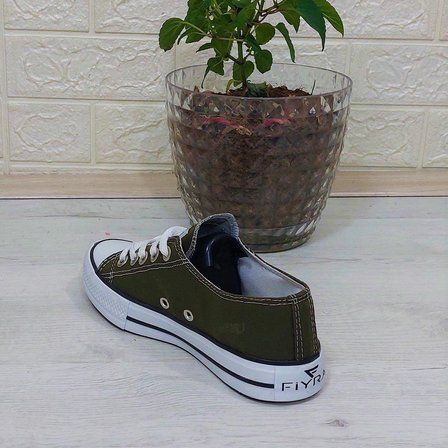 Fiyra 554 Haki Kısa Unisex Sneaker Keten Spor Ayakkabı