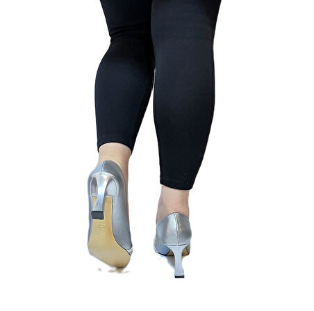 Fiyra 7051 nml Gümüş Taşlı Kadeh 7cm Topuklu Bayan Stiletto Ayakkabı