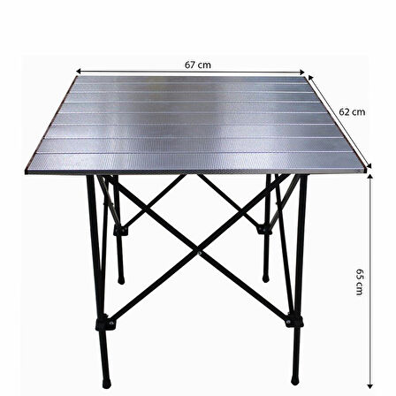 Gray Wolf Alüminyum Katlanır Kamp Masası (Taşıma Çantalı) ALM101