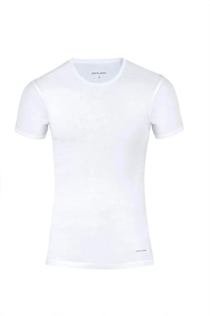 Erkek %100 Pamuklu Beyaz 2'li Ribana O Yaka Fanila T-shirt Q5.U.5O.K1.K.A.P.C