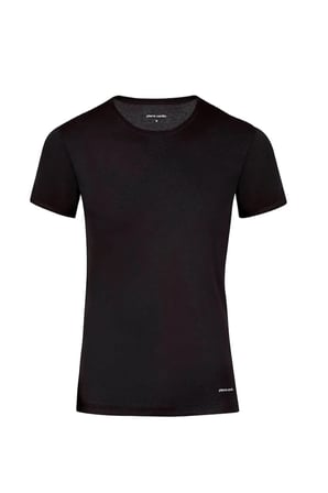 Erkek %100 Pamuklu Siyah 2'li Ribana O Yaka Fanila T-shirt Q5.U.5O.K1.K.A.P.C