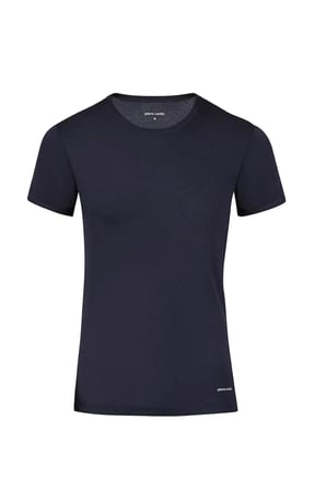 Erkek %100 Pamuklu Lacivert 2'li Ribana O Yaka Fanila T-shirt Q5.U.5O.K1.K.A.P.C