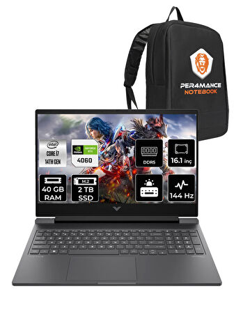 HP Victus 16 i7 14700HX 40GB RAM 2TB SSD RTX4060/8GB 144Hz 16.1'' FHD FDOS Gaming Laptop & PER4 ÇANTA