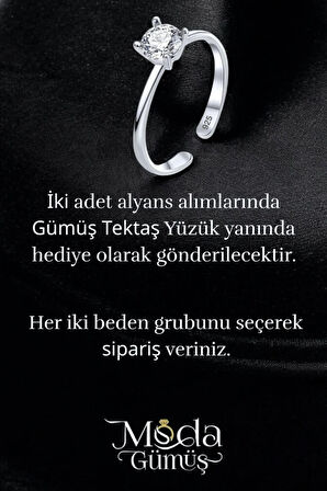 925 Ayar Gümüş 2 mm Düz Alyans - TEKTAŞ YÜZÜK HEDİYELİ