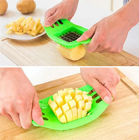Pratik Bas Kes Patates Doğrama Dilimleme Aparatı Kare Kesme Dilimleme Aparatı