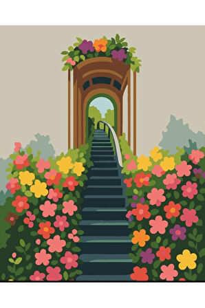 Sayılarla Boyama Seti 40x50 Cm (Çıtalı) Fırça Boya Dahil Numaralı Tuval Sihirli Kapı