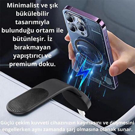 Coofbe Esnek Alüminyum Magsafe 15W Kablosuz Araç Şarjı İphone 12 13 14 15 Pro Max Şarj Araç Tutucu