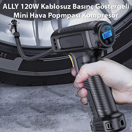 ALLY 120W Kablosuz Basınç Göstergeli Mini Hava Popmpası KompresörST-5007C