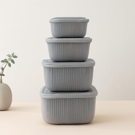 Sızdırmaz Saklama Kabı Seti (600/1100/1800/3000 ml) Kare