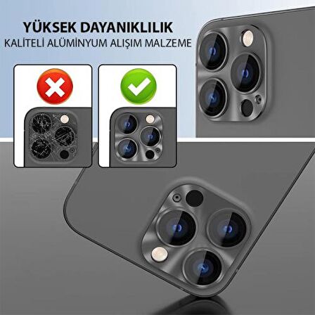 Coofbe 5 Katman Tempered Metal İphone 15 Pro Kamera Koruma Camı İphone 15 Pro Max Kamera Lens Koruma