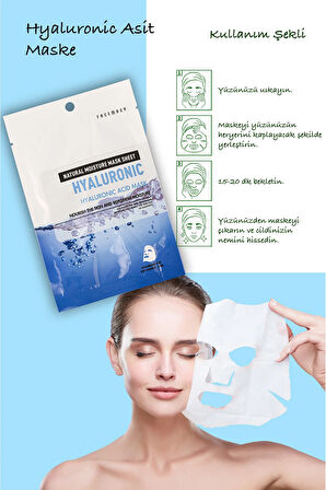 5 Adet Yüksek Moleküler Hyaluronic Acid Mask Nem Bombası Asit Mask Hint Yağı Özlü XLM267