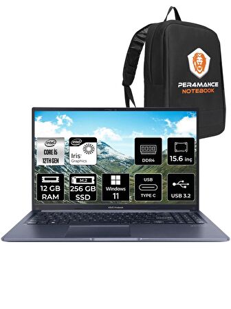 ASUS Vivobook 15 X1502ZA i5 1235U 12GB RAM 256GB SSD 15.6'' FHD W11HOME EJ1071 & PER4 ÇANTA